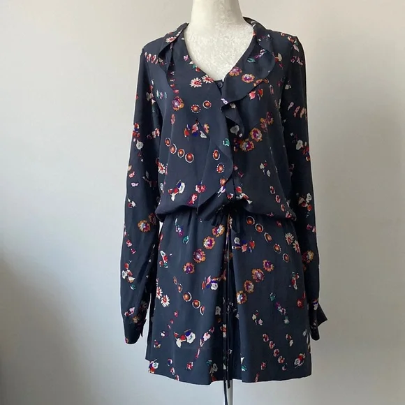 Rebecca Tylor Flower Print Shirt Dress - Picture 1 of 8
